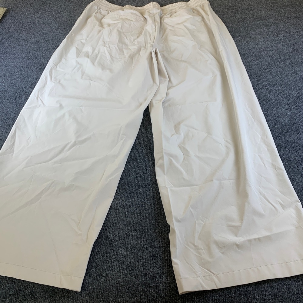 Avia Beige Recycled Polyester Stretch Wide Leg Elastic Waist Pants XL 16-18